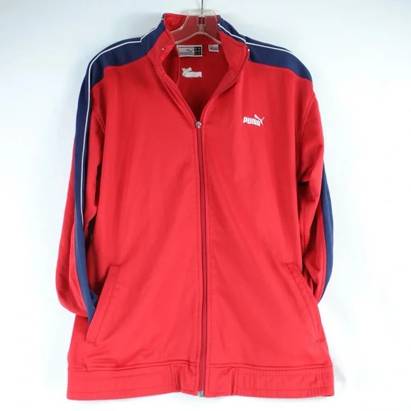 Puma Red, White and Blue Zip Up Track Suit Jacket Mens Size XL - Picture 1 of 5